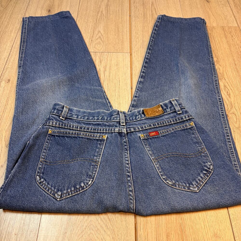 Vintage USA Lee Women's High Rise Pleat Front Denim Jeans Rare Barrel Grunge - Picture 5 of 8
